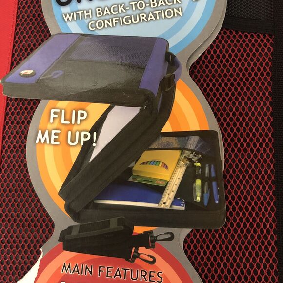 CASE IT NEW 2-IN-1 ORGANIZER Z-BINDER Z175, RED, 2- 1.25" BINDERS, HANDLE, STRAP - Picture 8 of 15